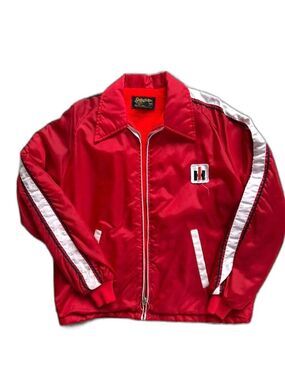 Vintage International Harvester IH Swingster Bomber Jacket Mens L Sherpa Lined